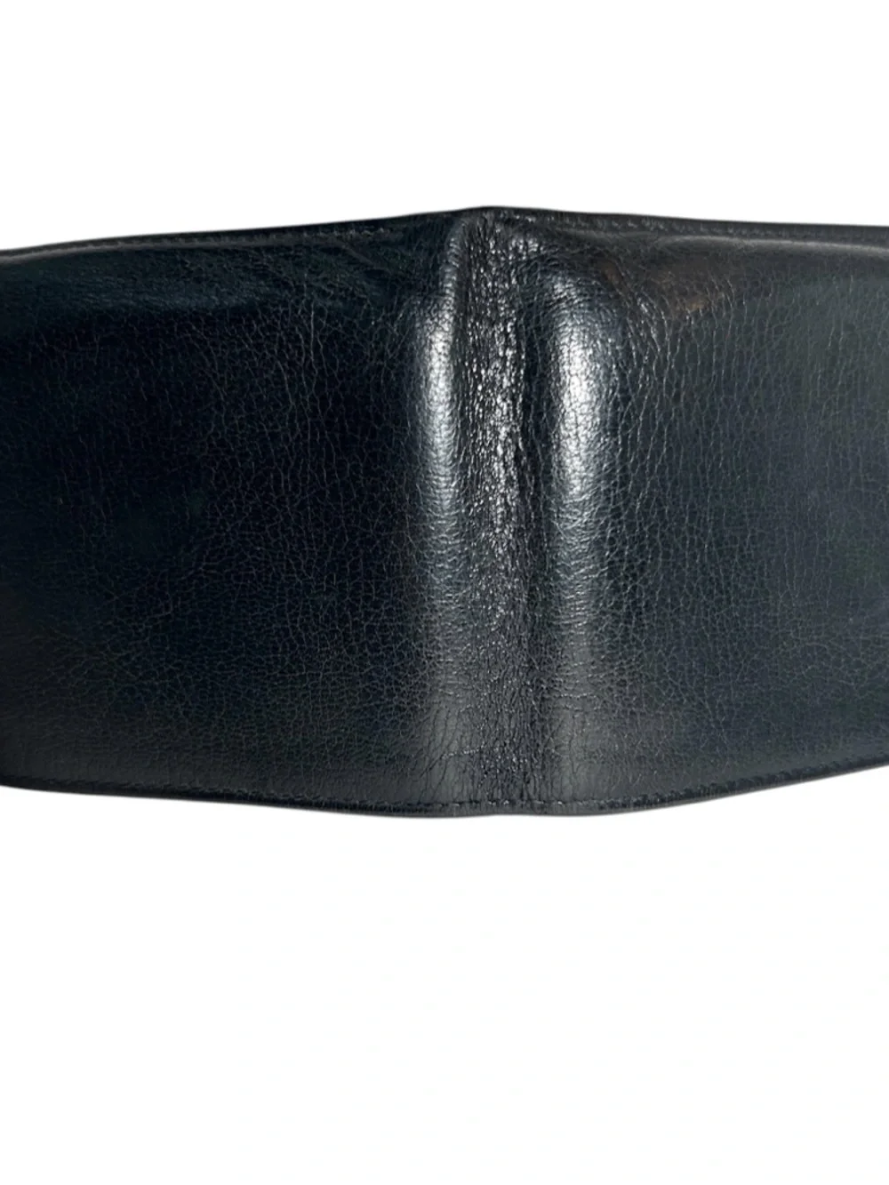 Salvatore Ferragamo Classic Black Leather Bi-Fold Men’s Wallet Gold Corner Logo